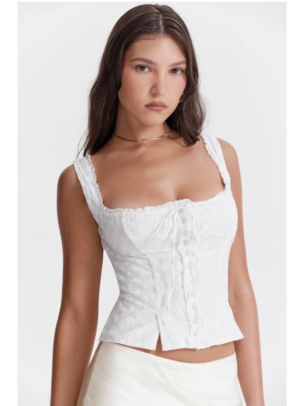 NEW House of CB Juana Top White Large+ (XL)
